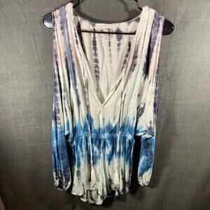YFB women romper small tie dye boho festival tassle western southwestern